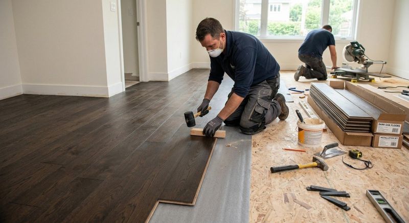 Dark Wood Floor Installation in Harford County, MD