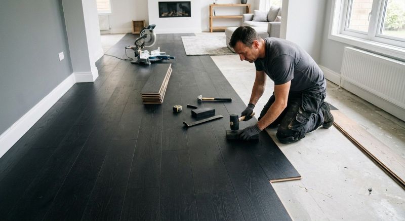 Dark Wood Floor Installation in Harford County, MD